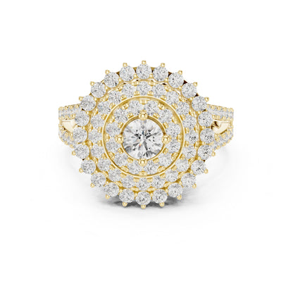 Round Lab Grown Diamond Halo Engagement Ring