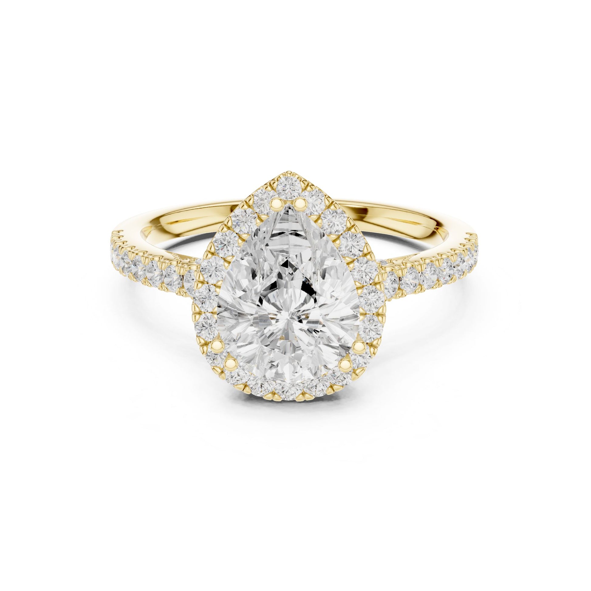 Round Lab Grown Diamond Halo Engagement Ring