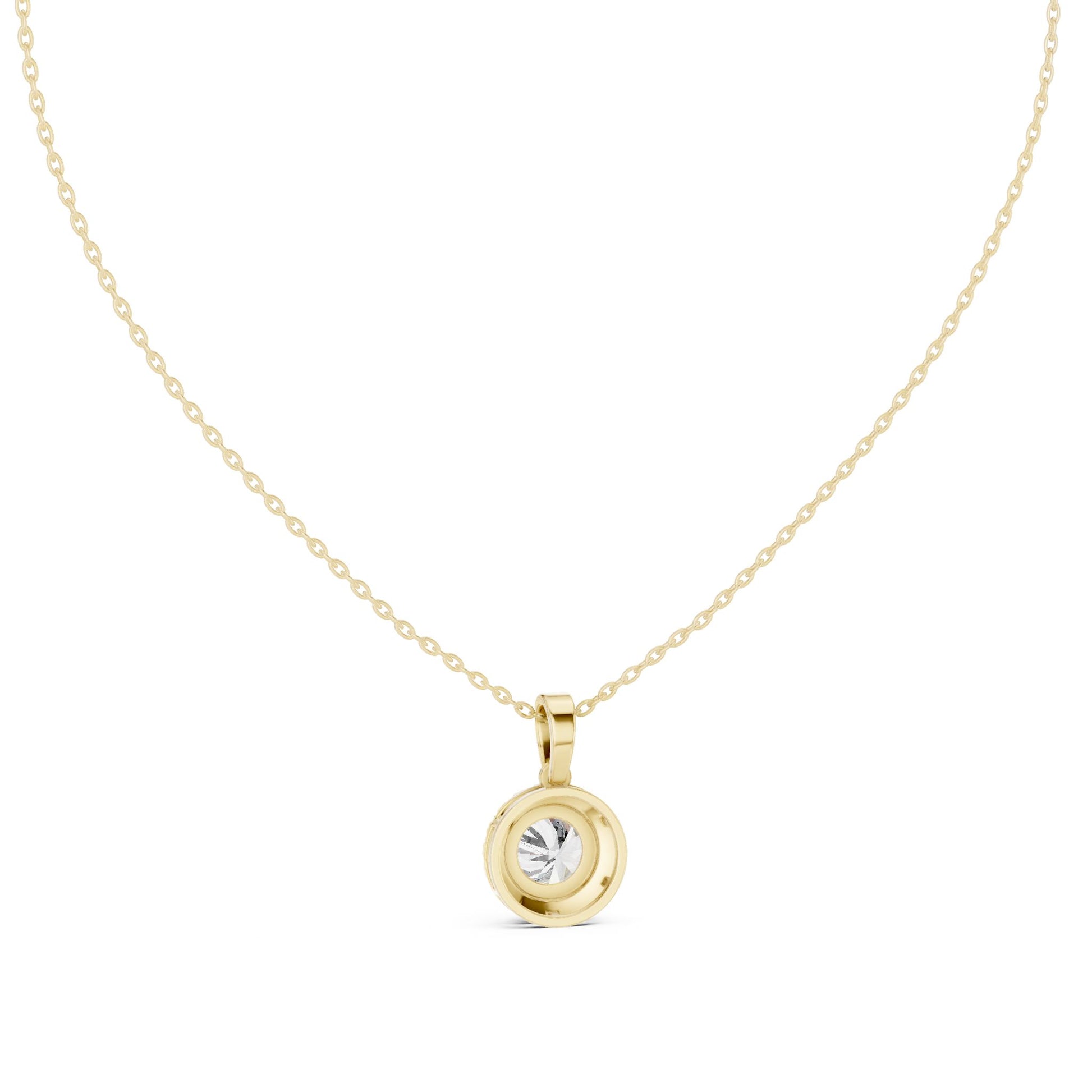 Round Lab Grown Diamond Halo Pendant