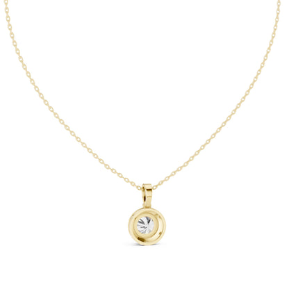 Round Lab Grown Diamond Halo Pendant