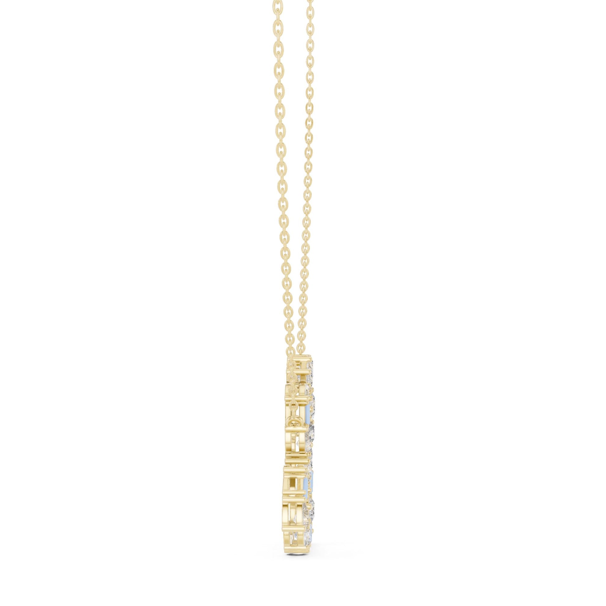 Round Lab Grown Diamond Halo Pendant
