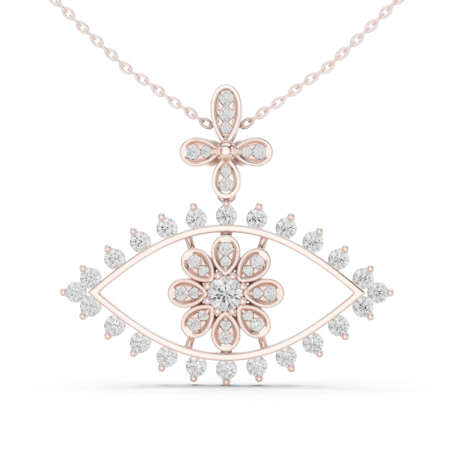 Round Lab Grown Diamond Halo Pendant