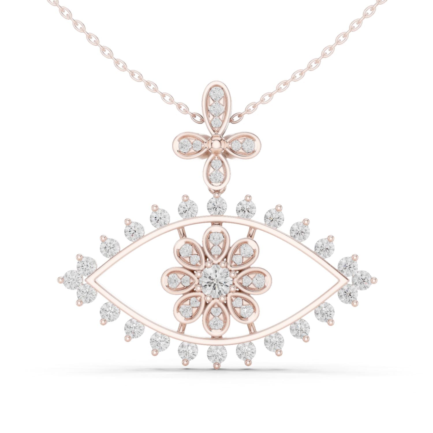 Round Lab Grown Diamond Halo Pendant