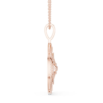 Round Lab Grown Diamond Halo Pendant