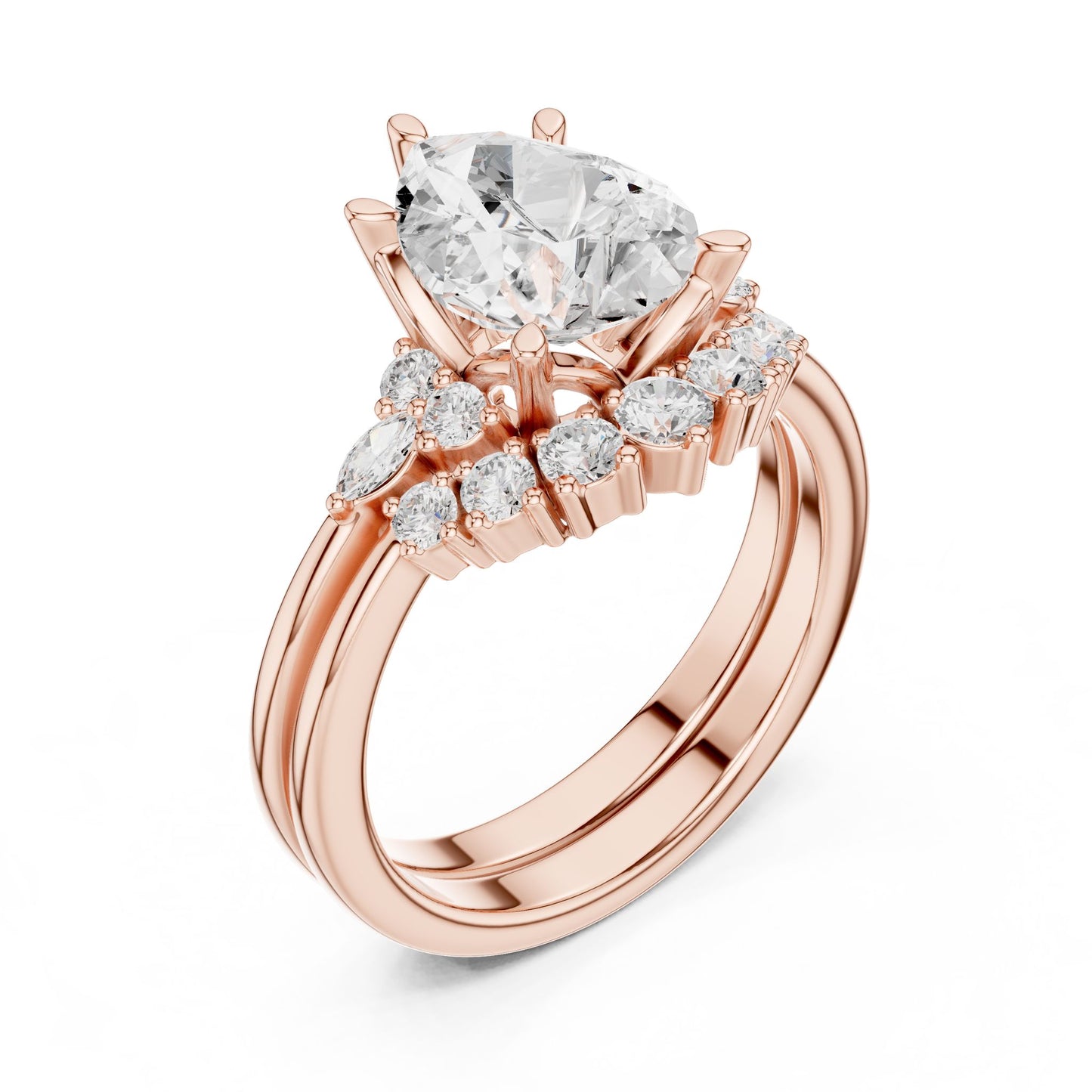 Round Lab Grown Diamond Halo Engagement Ring