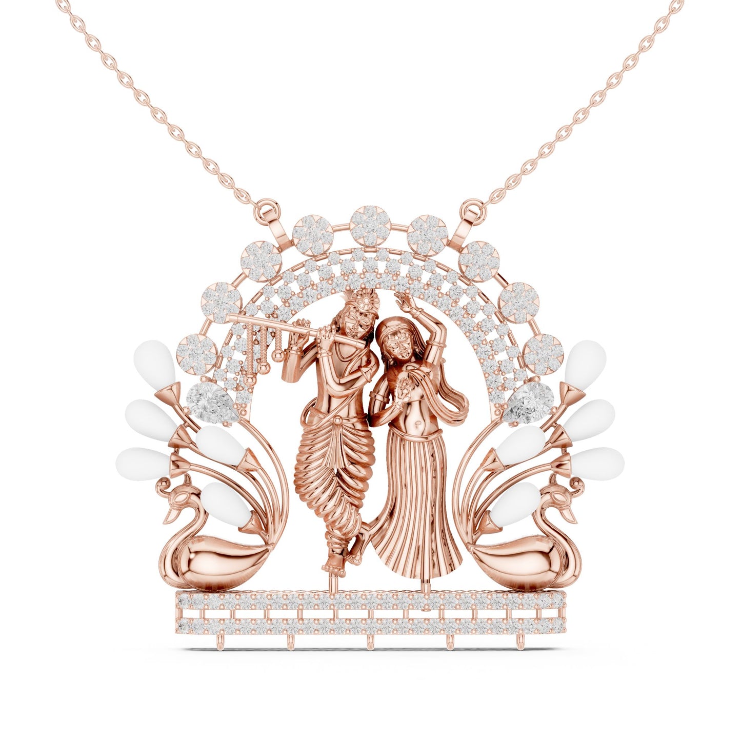 Round Lab Grown Diamond Halo Pendant