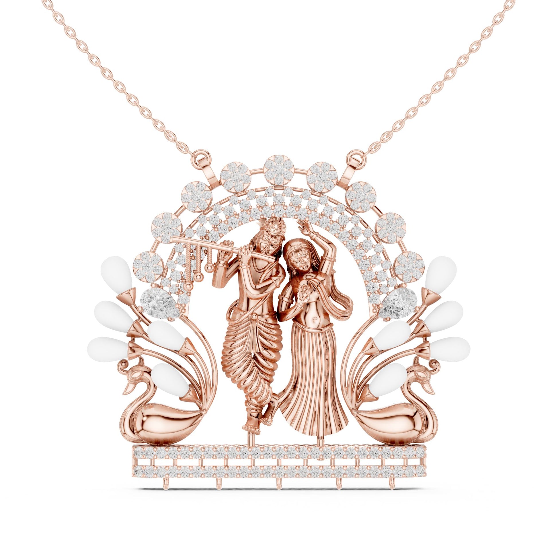 Round Lab Grown Diamond Halo Pendant