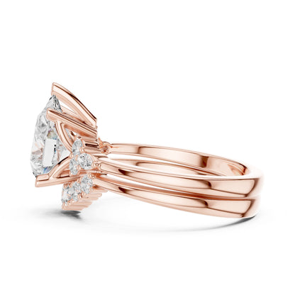 Round Lab Grown Diamond Halo Engagement Ring