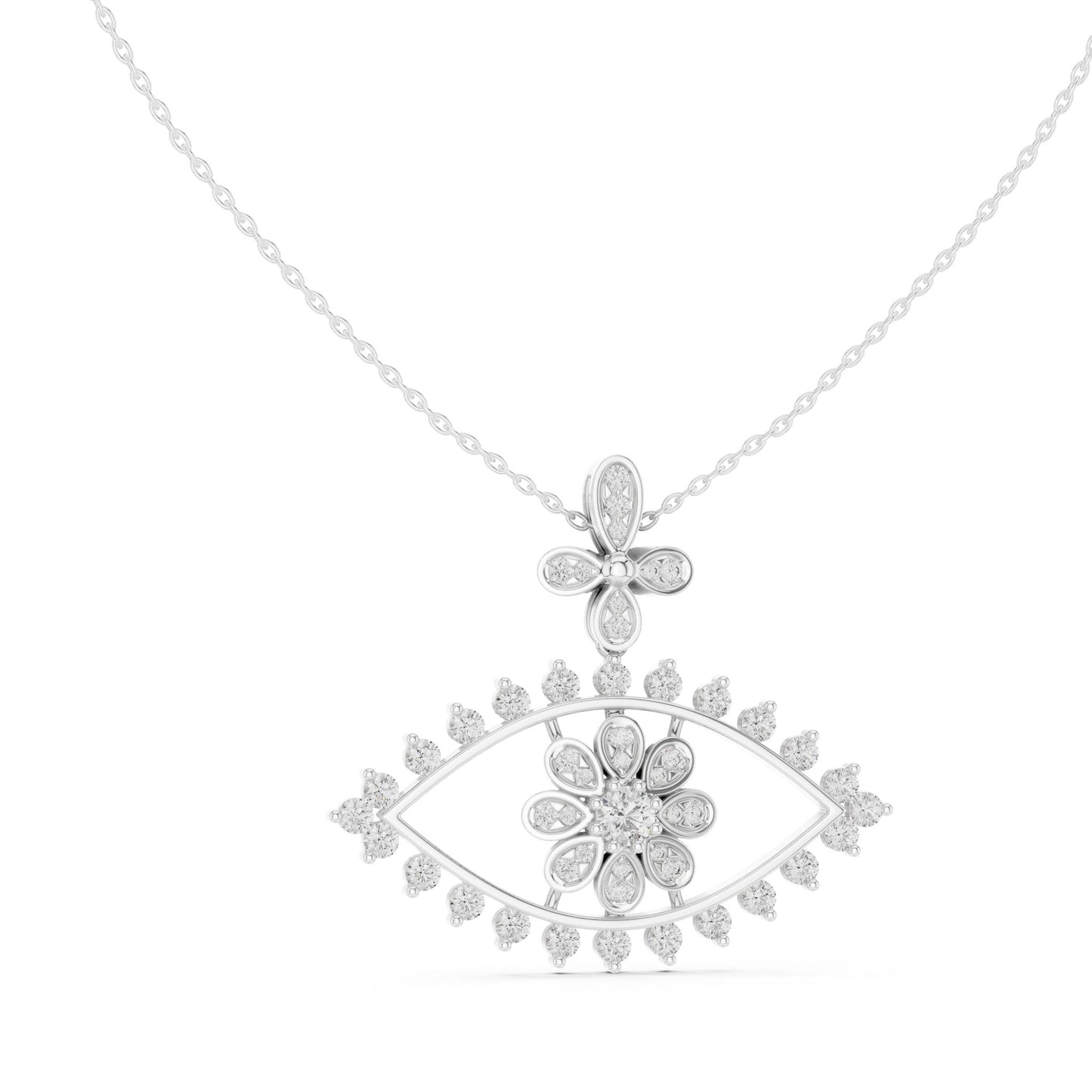 Round Lab Grown Diamond Halo Pendant