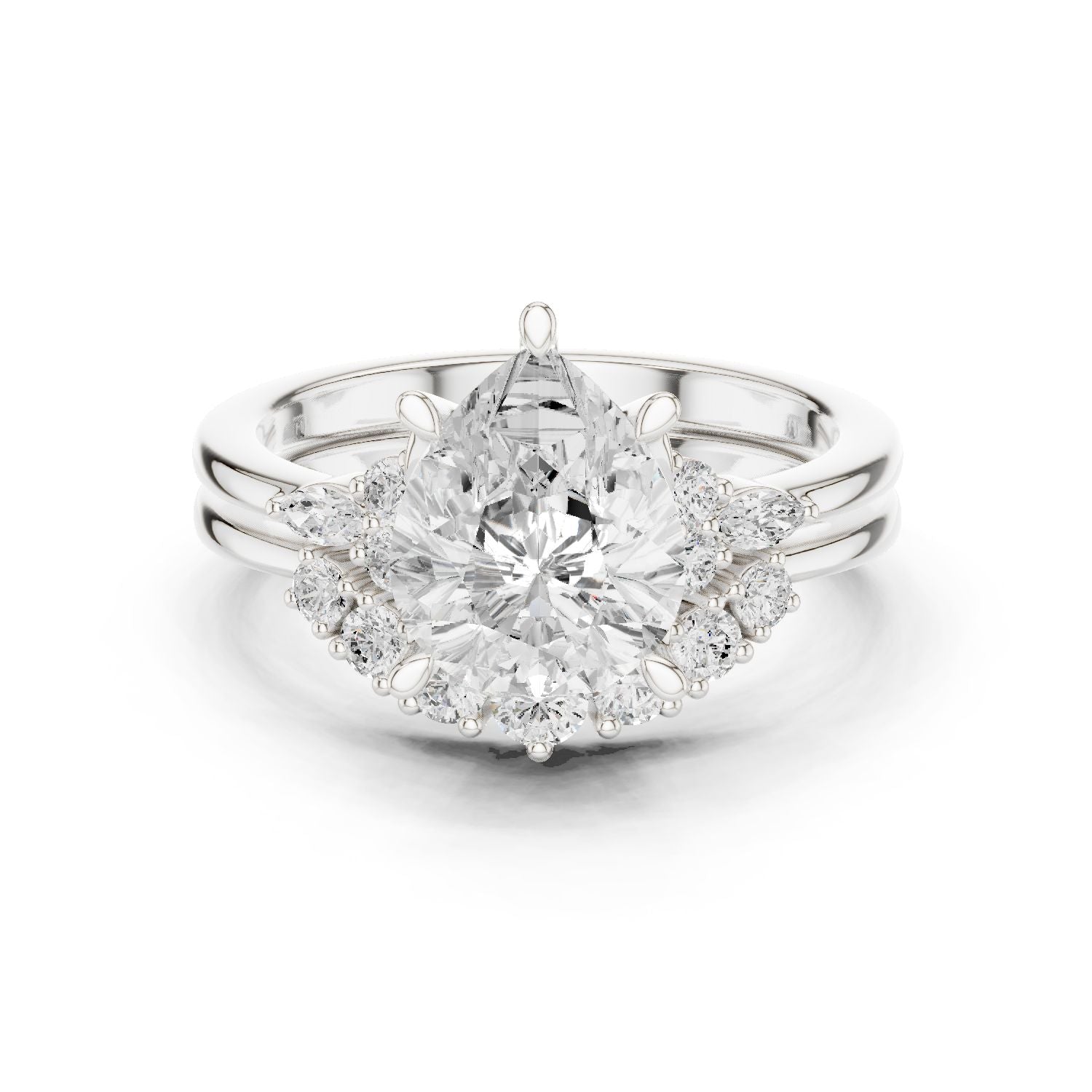 Round Lab Grown Diamond Halo Engagement Ring