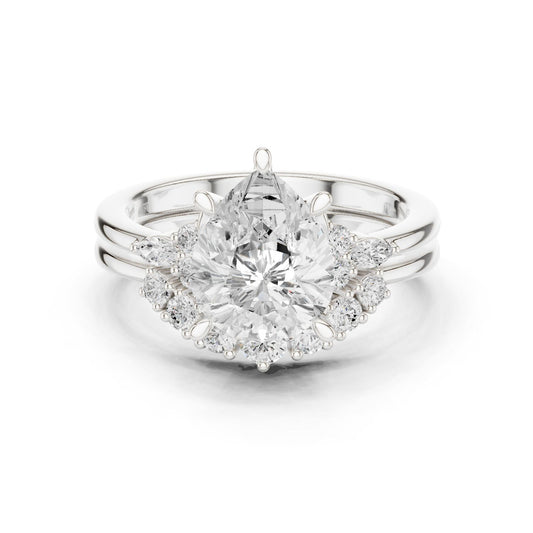 Round Lab Grown Diamond Halo Engagement Ring