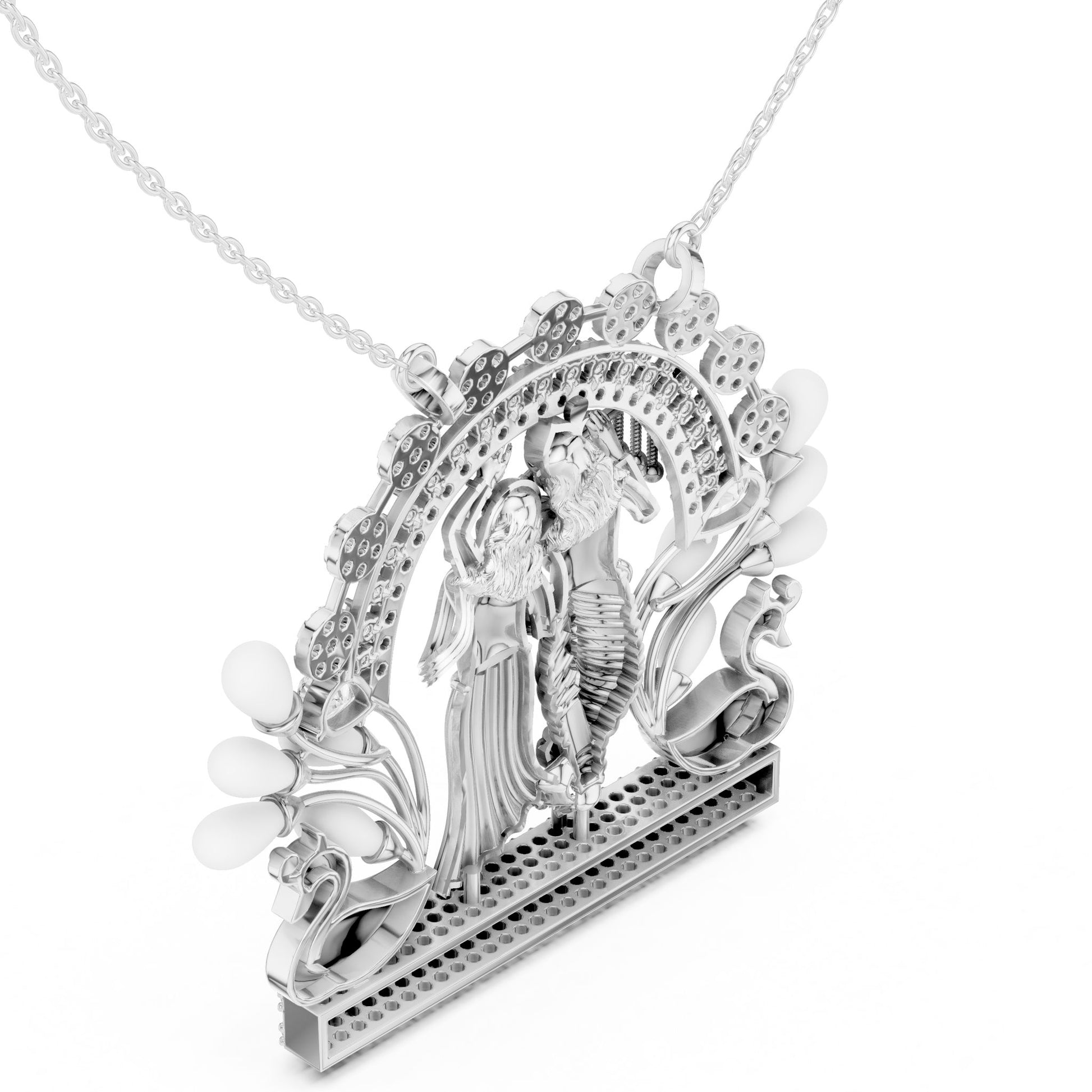 Round Lab Grown Diamond Halo Pendant