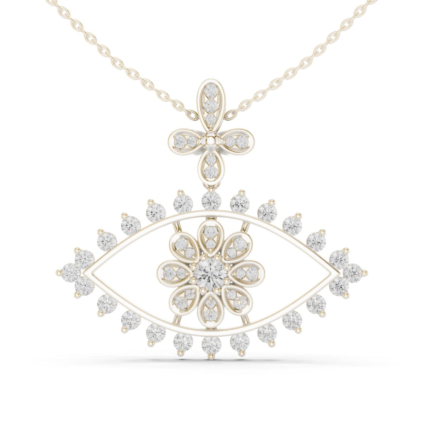 Round Lab Grown Diamond Halo Pendant