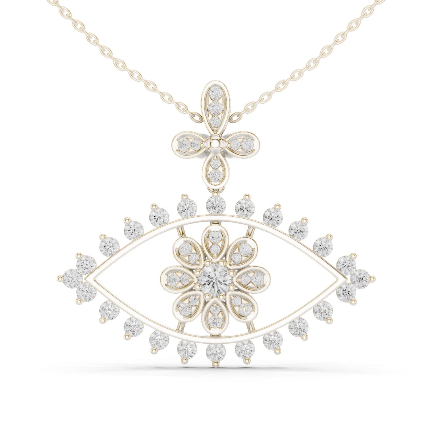 Round Lab Grown Diamond Halo Pendant