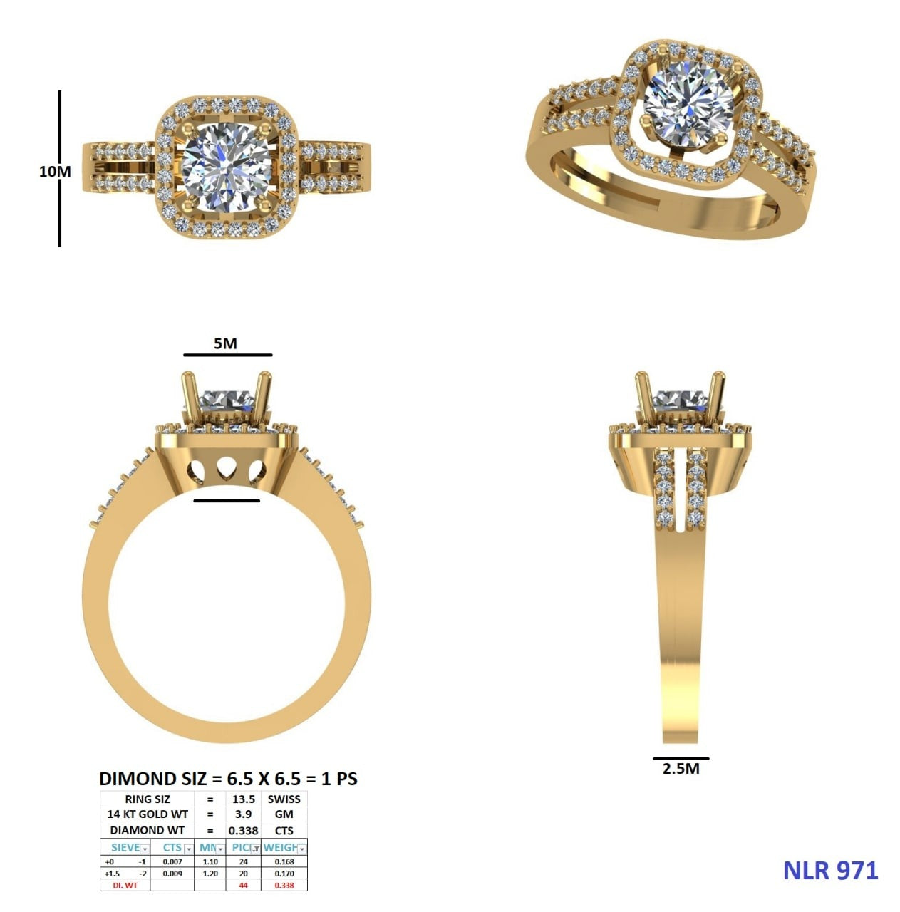 Round Lab Grown Diamond Halo Engagement Ring