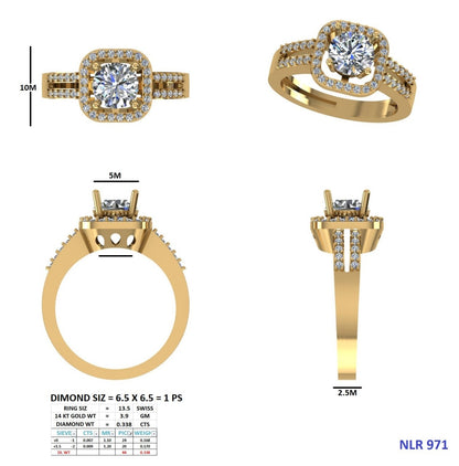 Round Lab Grown Diamond Halo Engagement Ring