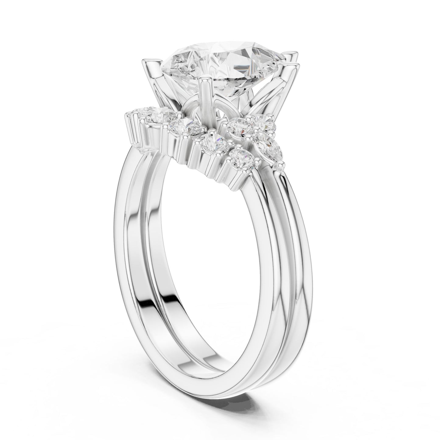 Round Lab Grown Diamond Halo Engagement Ring