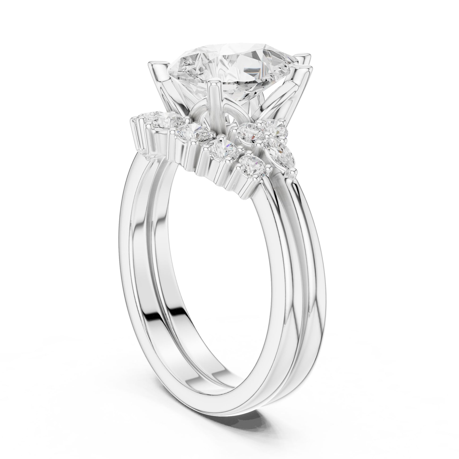 Round Lab Grown Diamond Halo Engagement Ring