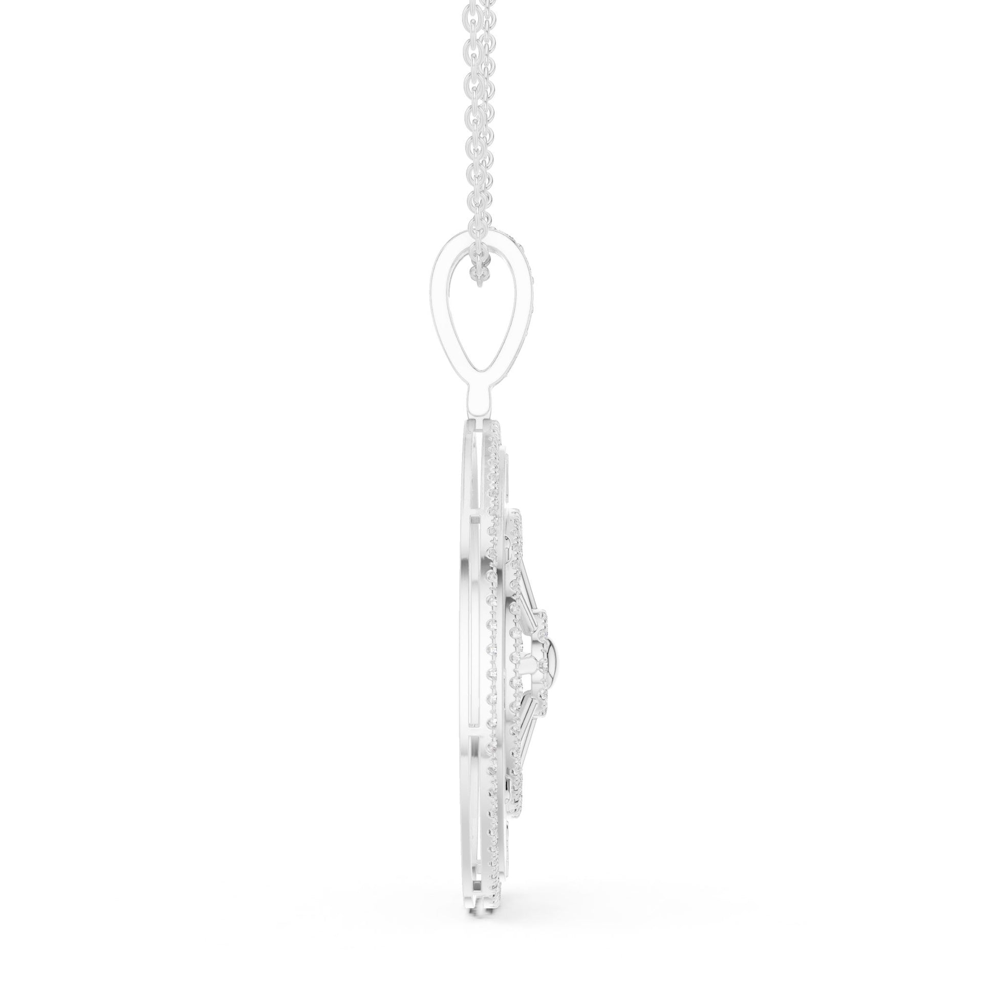 Round Lab Grown Diamond Halo Pendant