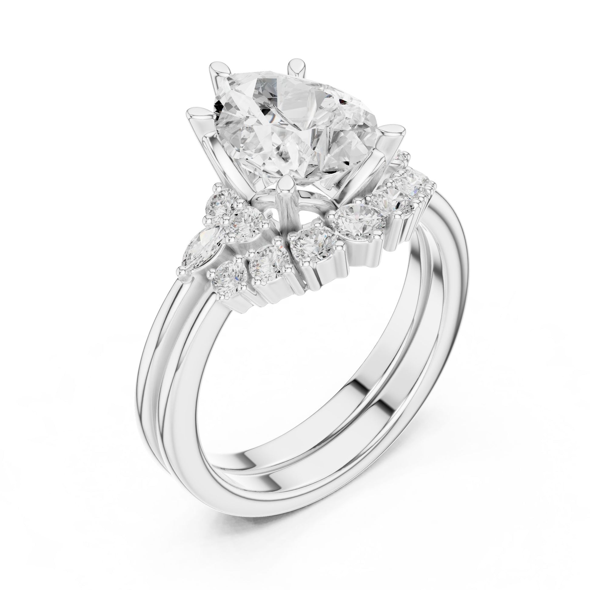 Round Lab Grown Diamond Halo Engagement Ring