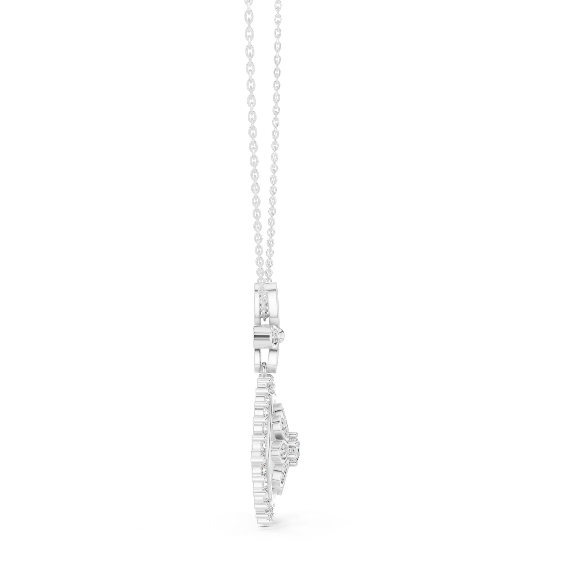 Round Lab Grown Diamond Halo Pendant