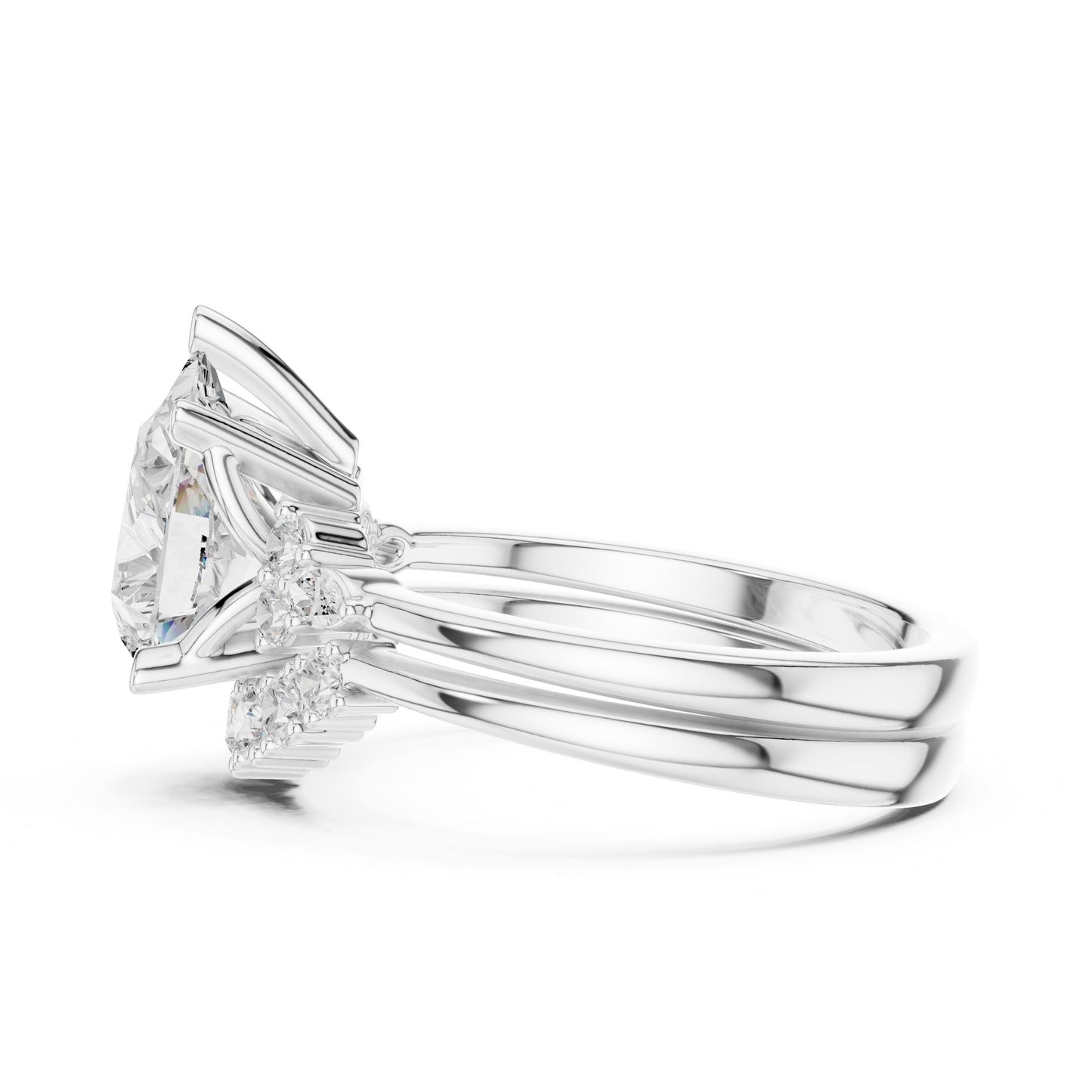Round Lab Grown Diamond Halo Engagement Ring