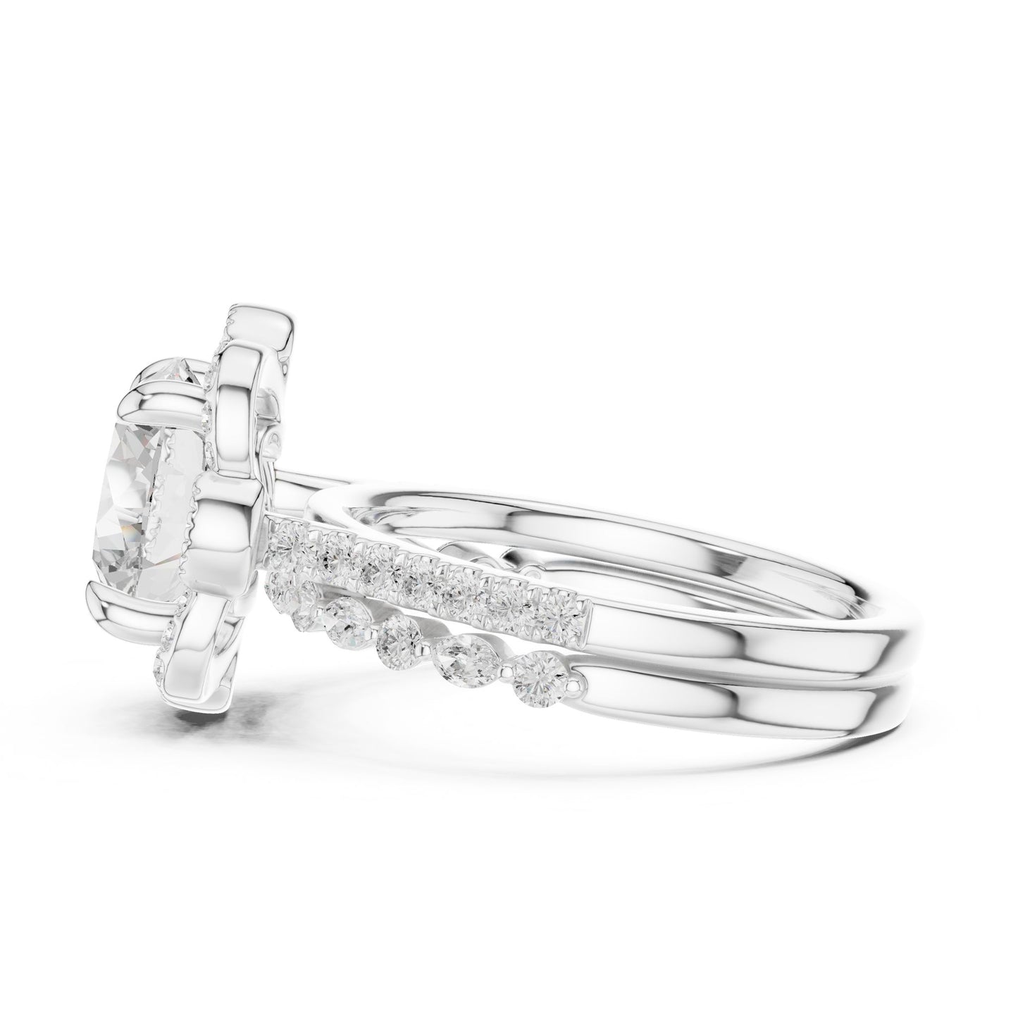 Round Lab Grown Diamond Halo Engagement Ring