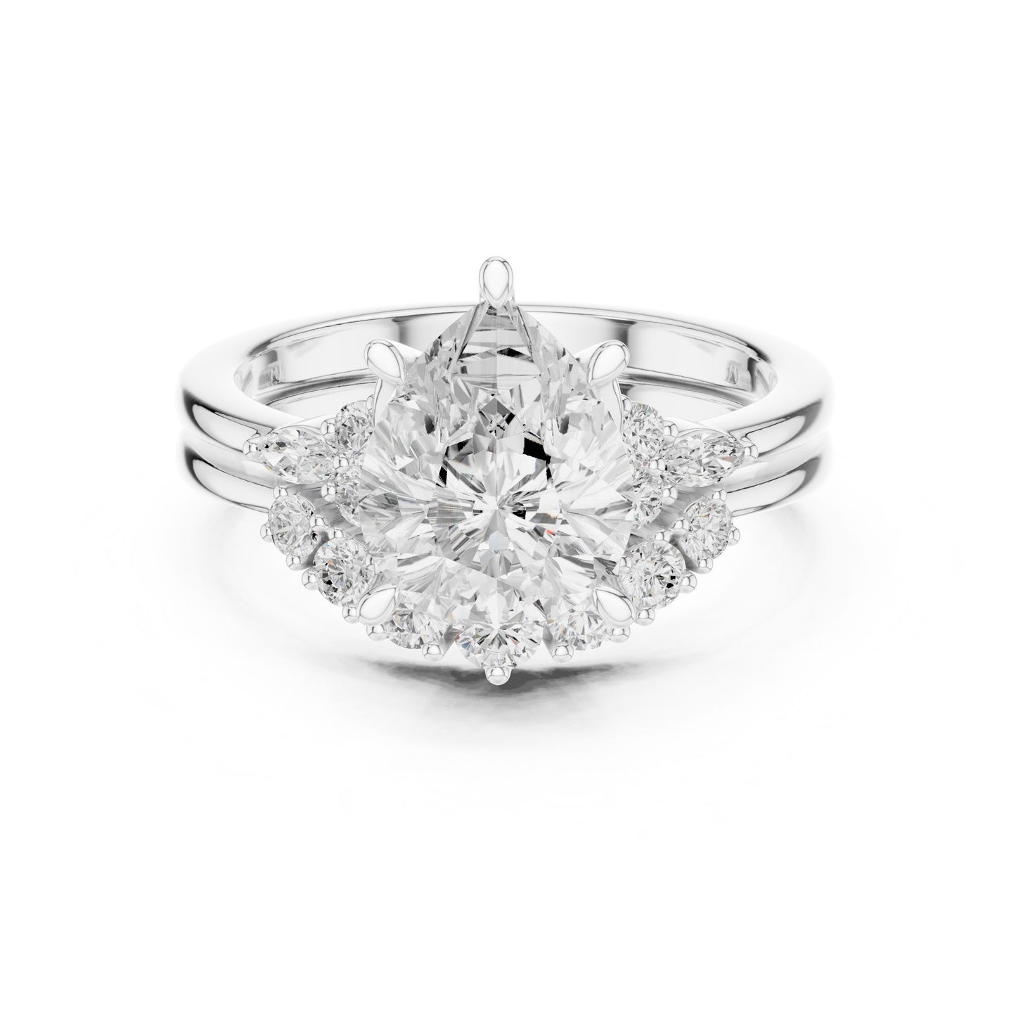 Round Lab Grown Diamond Halo Engagement Ring