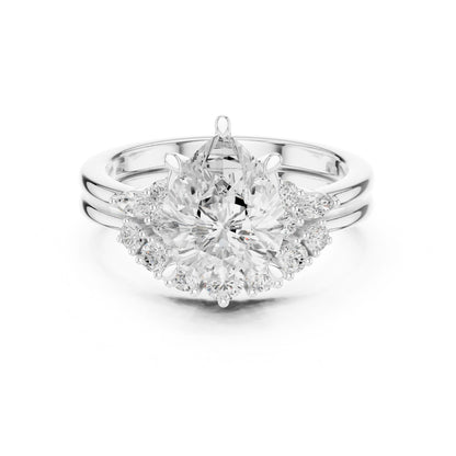 Round Lab Grown Diamond Halo Engagement Ring