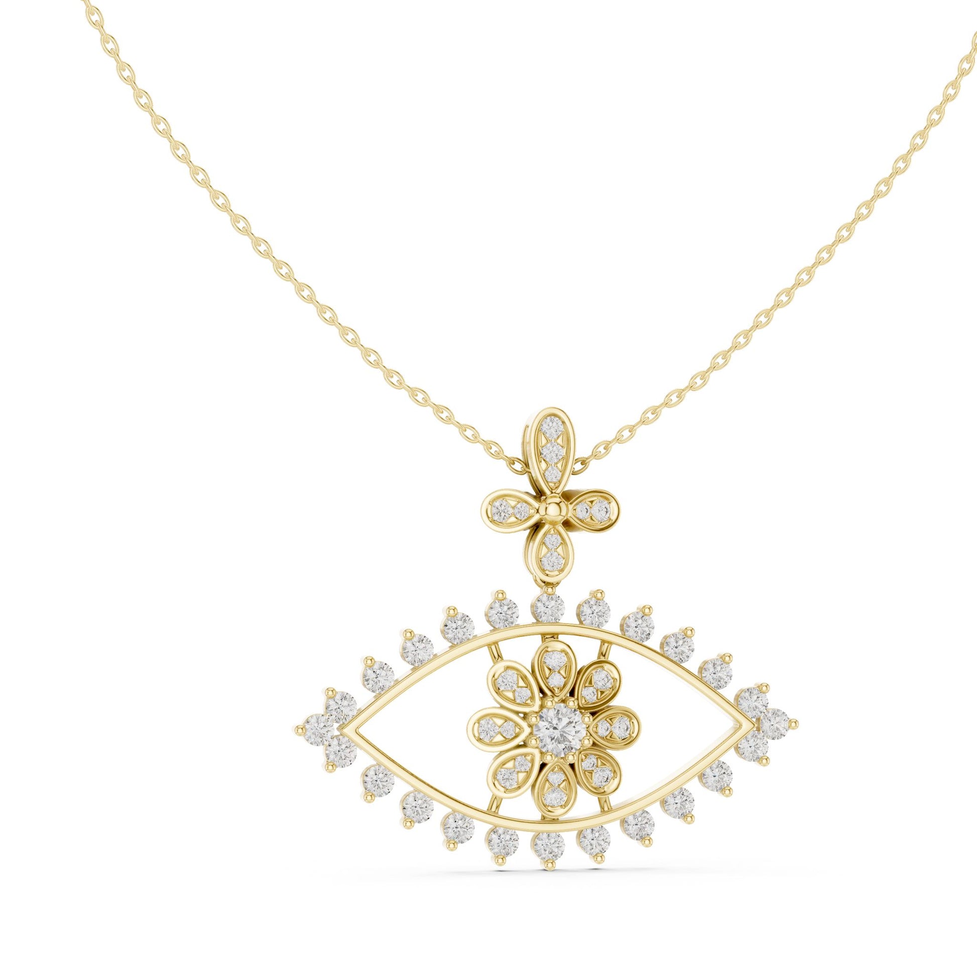 Round Lab Grown Diamond Halo Pendant