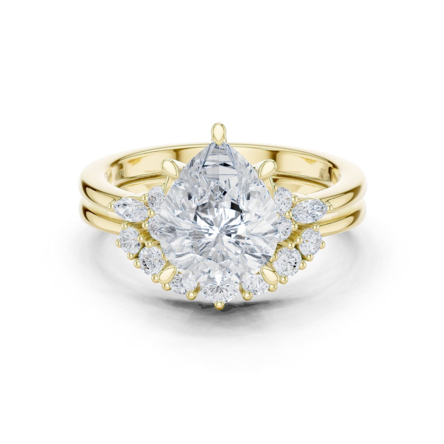 Round Lab Grown Diamond Halo Engagement Ring