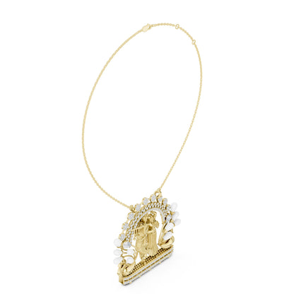 Round Lab Grown Diamond Halo Pendant