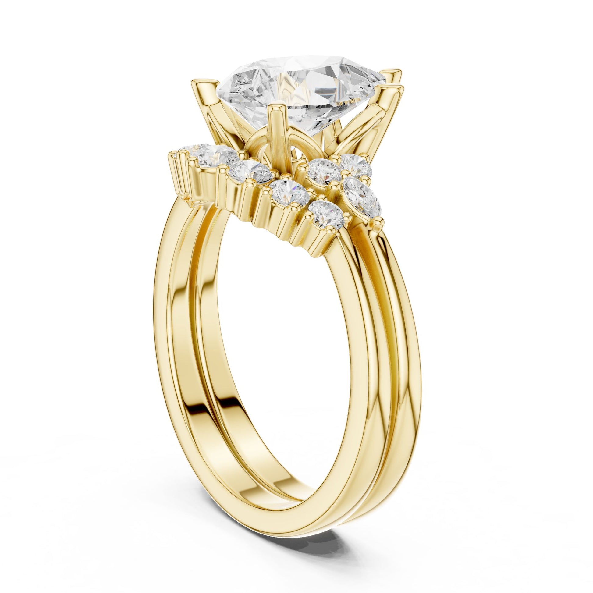 Round Lab Grown Diamond Halo Engagement Ring