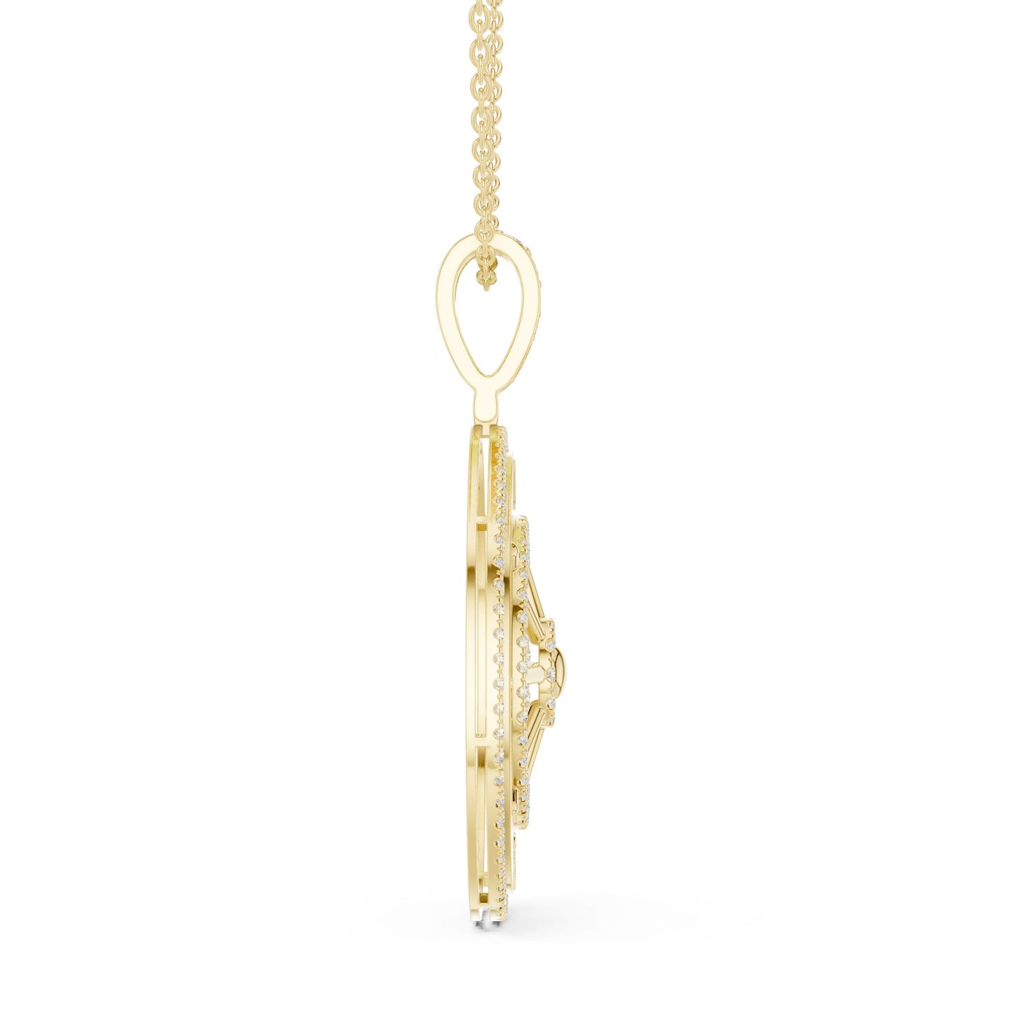 Round Lab Grown Diamond Halo Pendant