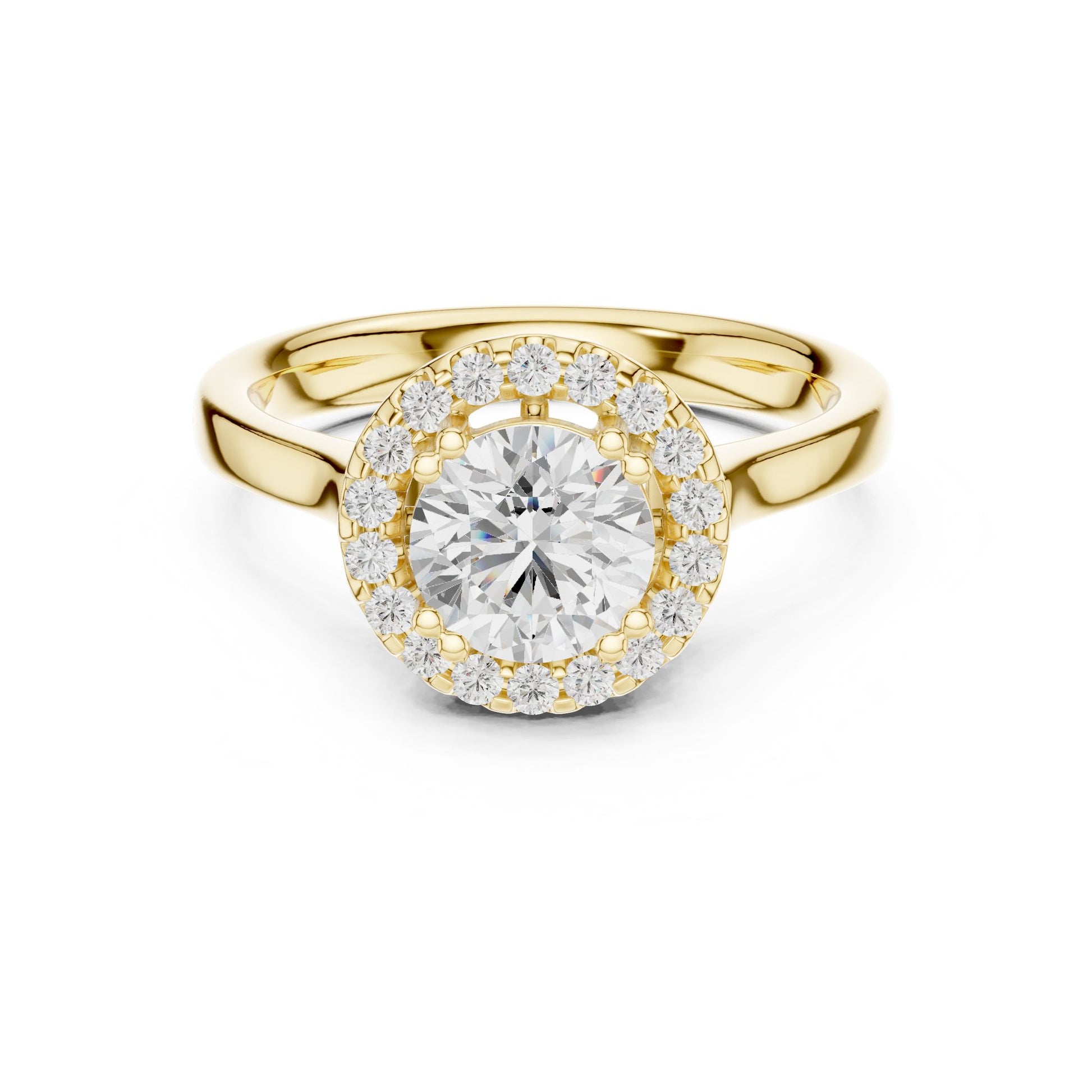 Round Lab Grown Diamond Halo Engagement Ring