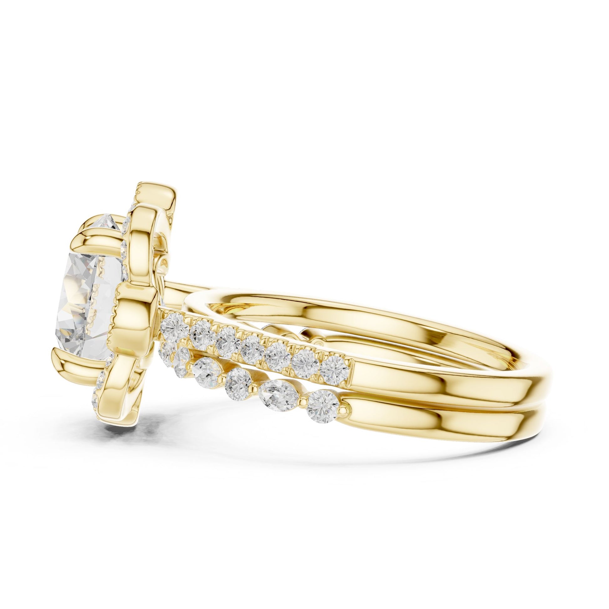Round Lab Grown Diamond Halo Engagement Ring