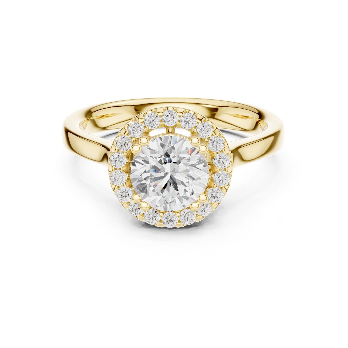 Round Lab Grown Diamond Halo Engagement Ring