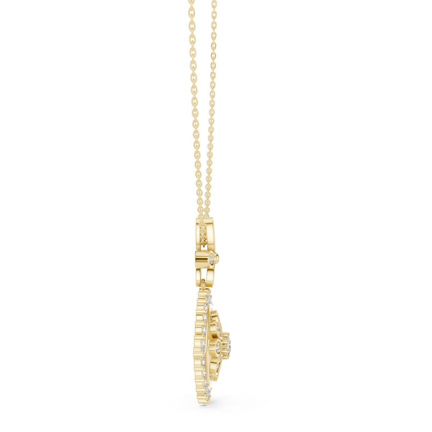 Round Lab Grown Diamond Halo Pendant