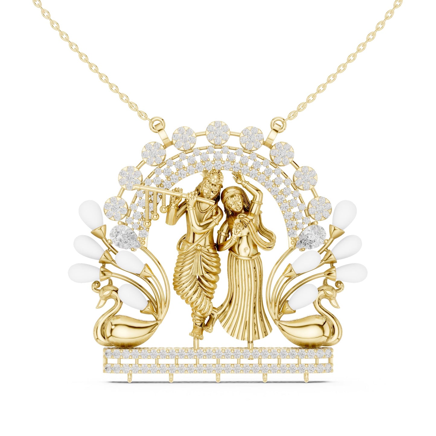 Round Lab Grown Diamond Halo Pendant
