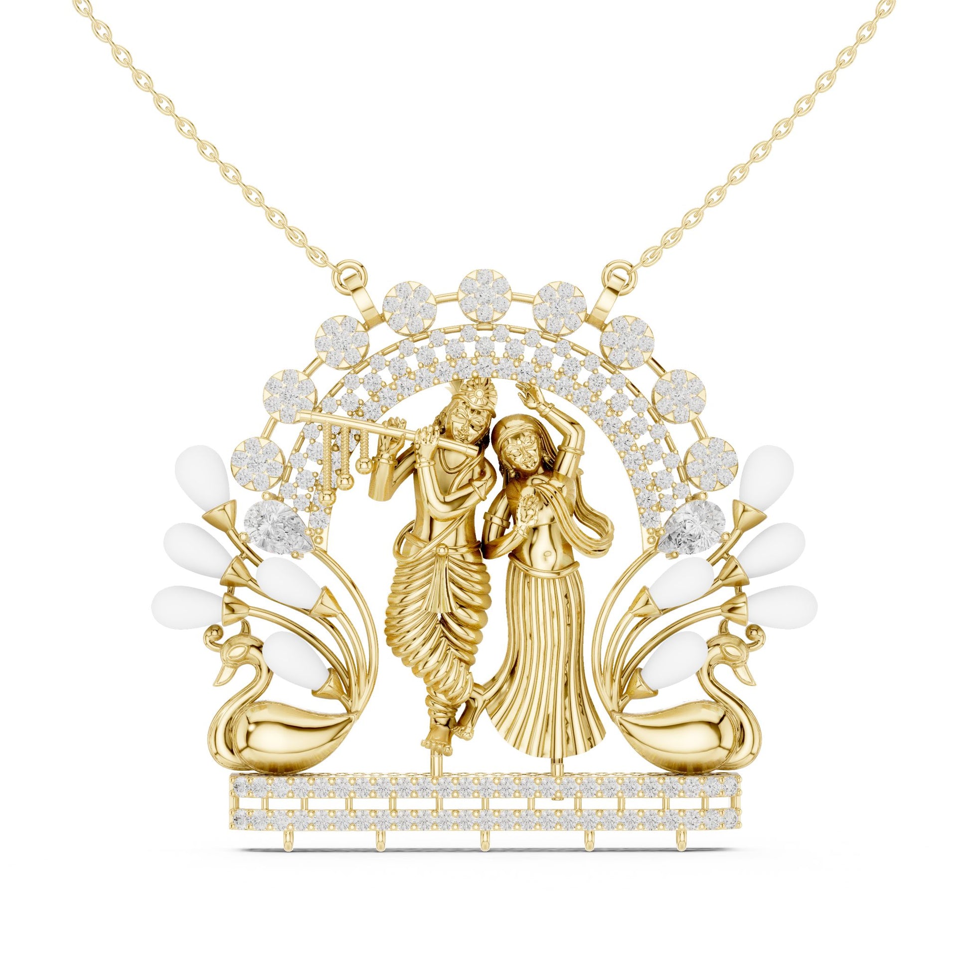 Round Lab Grown Diamond Halo Pendant