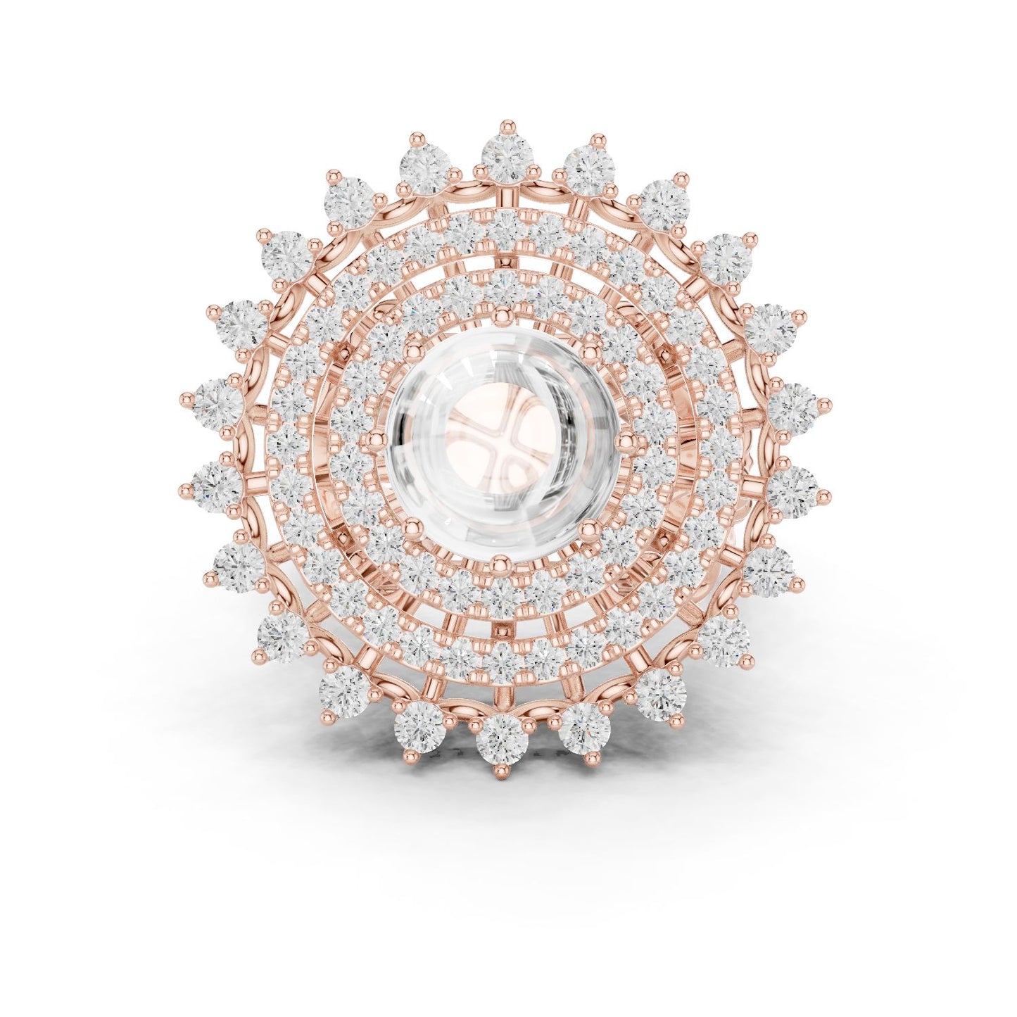 Round Lab Grown Diamond Halo Engagement Ring