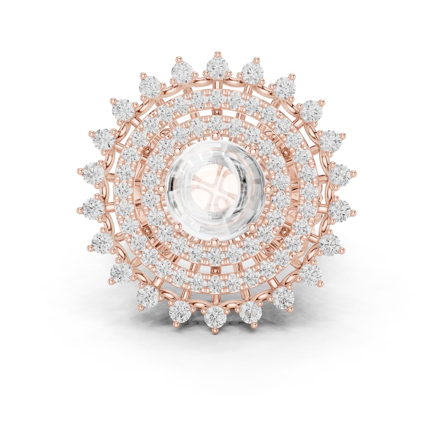 Round Lab Grown Diamond Halo Engagement Ring