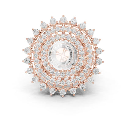 Round Lab Grown Diamond Halo Engagement Ring