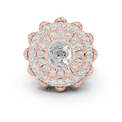 Round Lab Grown Diamond Halo Engagement Ring