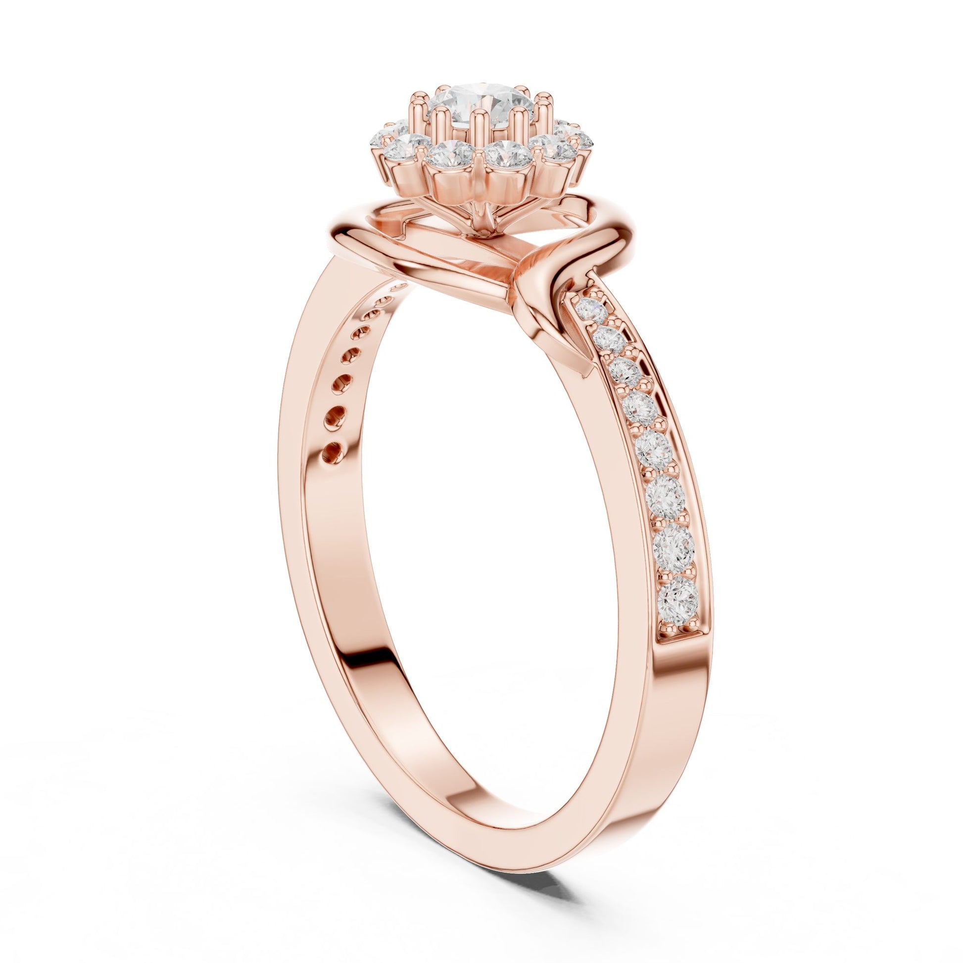 Women's Round Lab Grown Diamond Halo Ring