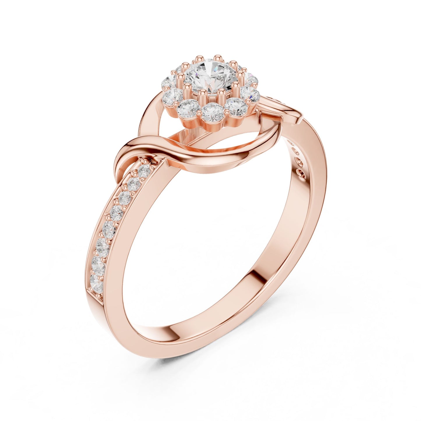 Women's Round Lab Grown Diamond Halo Ring