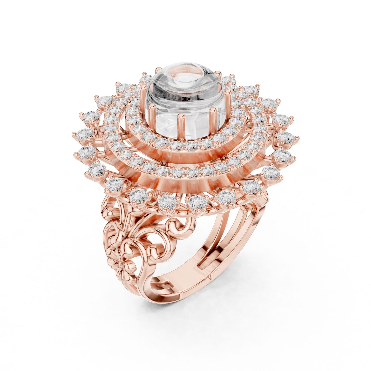 Round Lab Grown Diamond Halo Engagement Ring