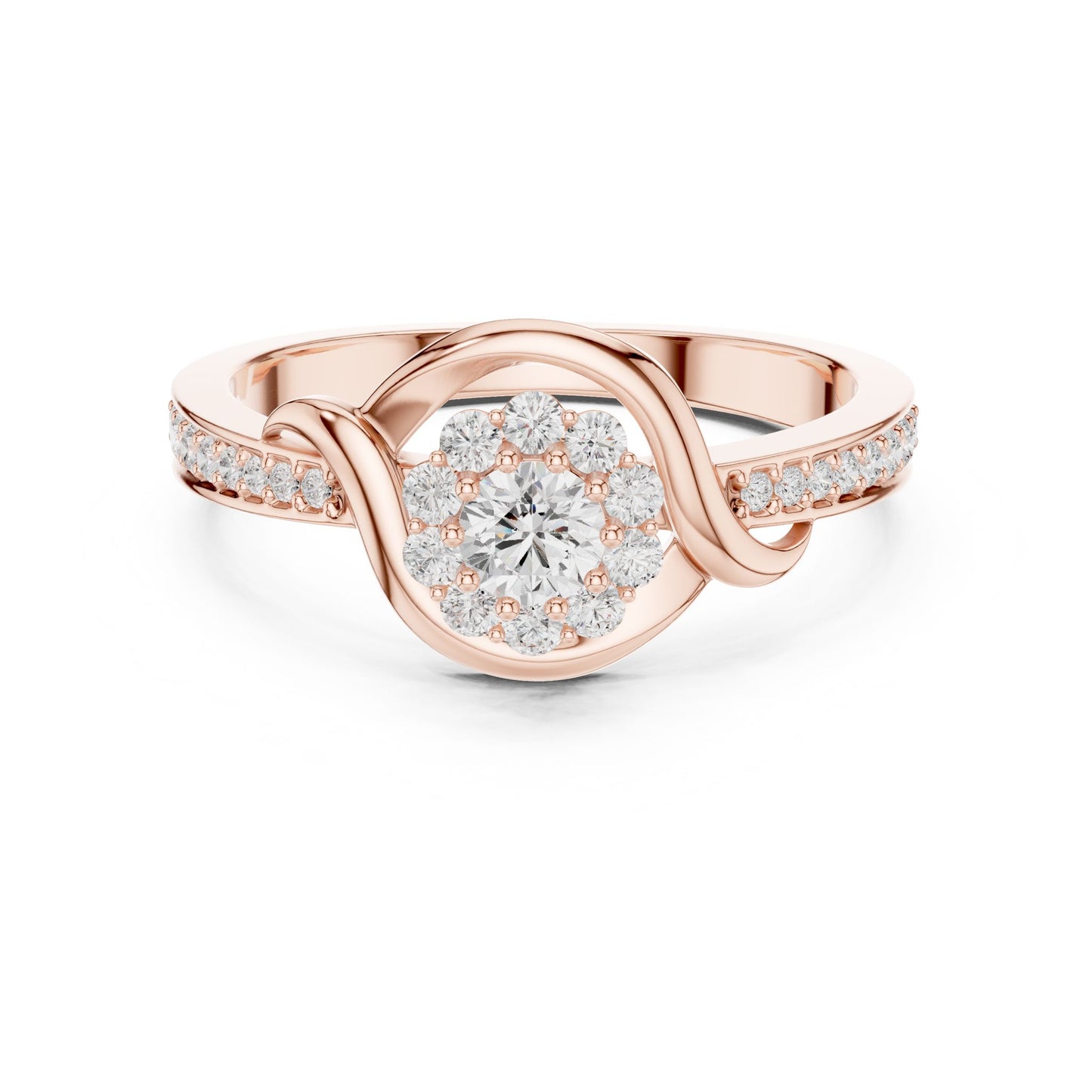 Women's Round Lab Grown Diamond Halo Ring