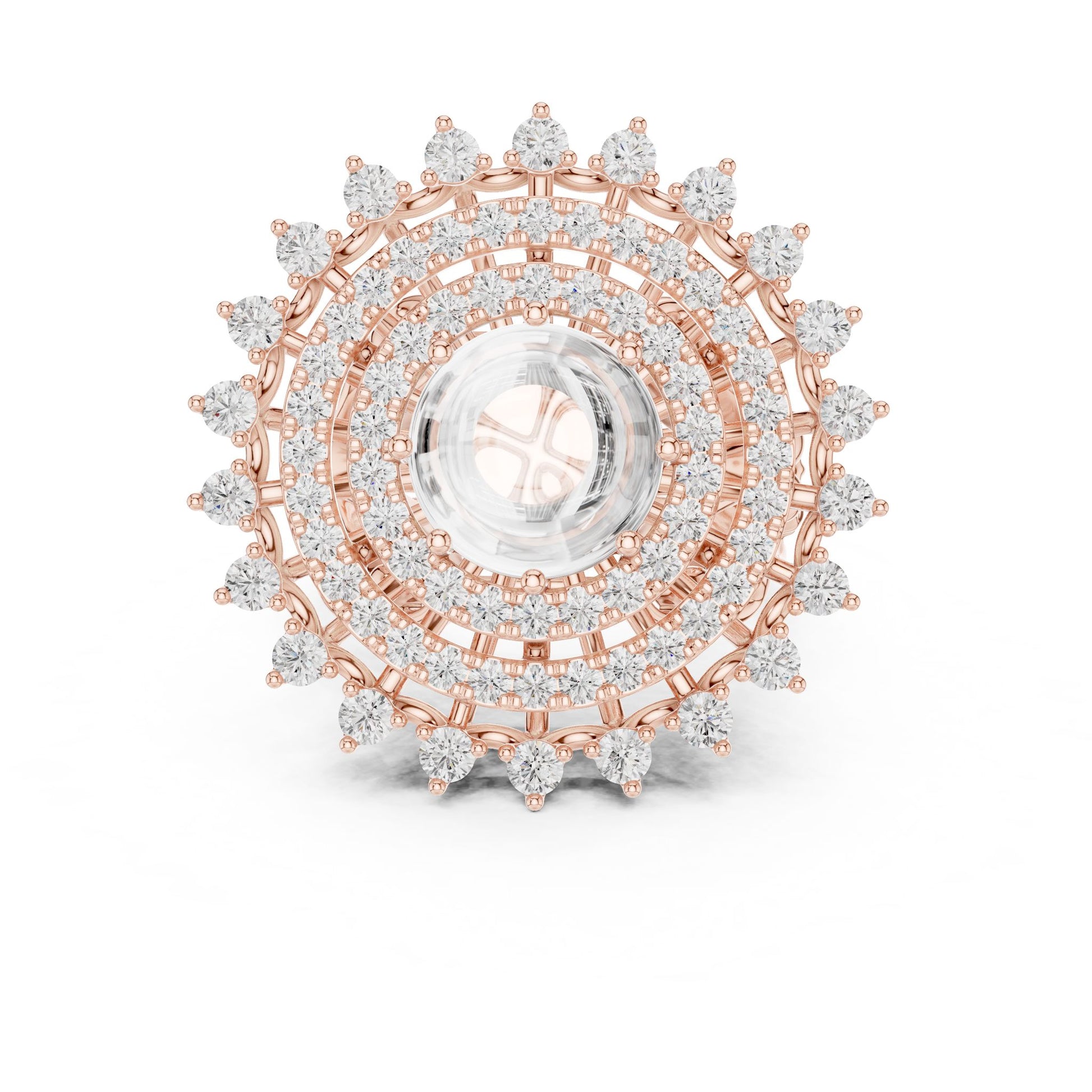 Round Lab Grown Diamond Halo Engagement Ring