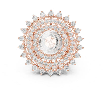 Round Lab Grown Diamond Halo Engagement Ring